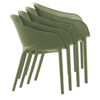 Compamia Sky Pro Stacking Dining Chair In Black/Gray/Taupe/Marsala/Olive Green/White - Set of 2