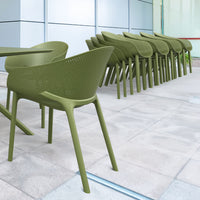 Compamia Sky Pro Stacking Dining Chair In Black/Gray/Taupe/Marsala/Olive Green/White - Set of 2