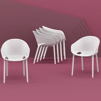 Compamia Sky Pro Stacking Dining Chair In Black/Gray/Taupe/Marsala/Olive Green/White - Set of 2