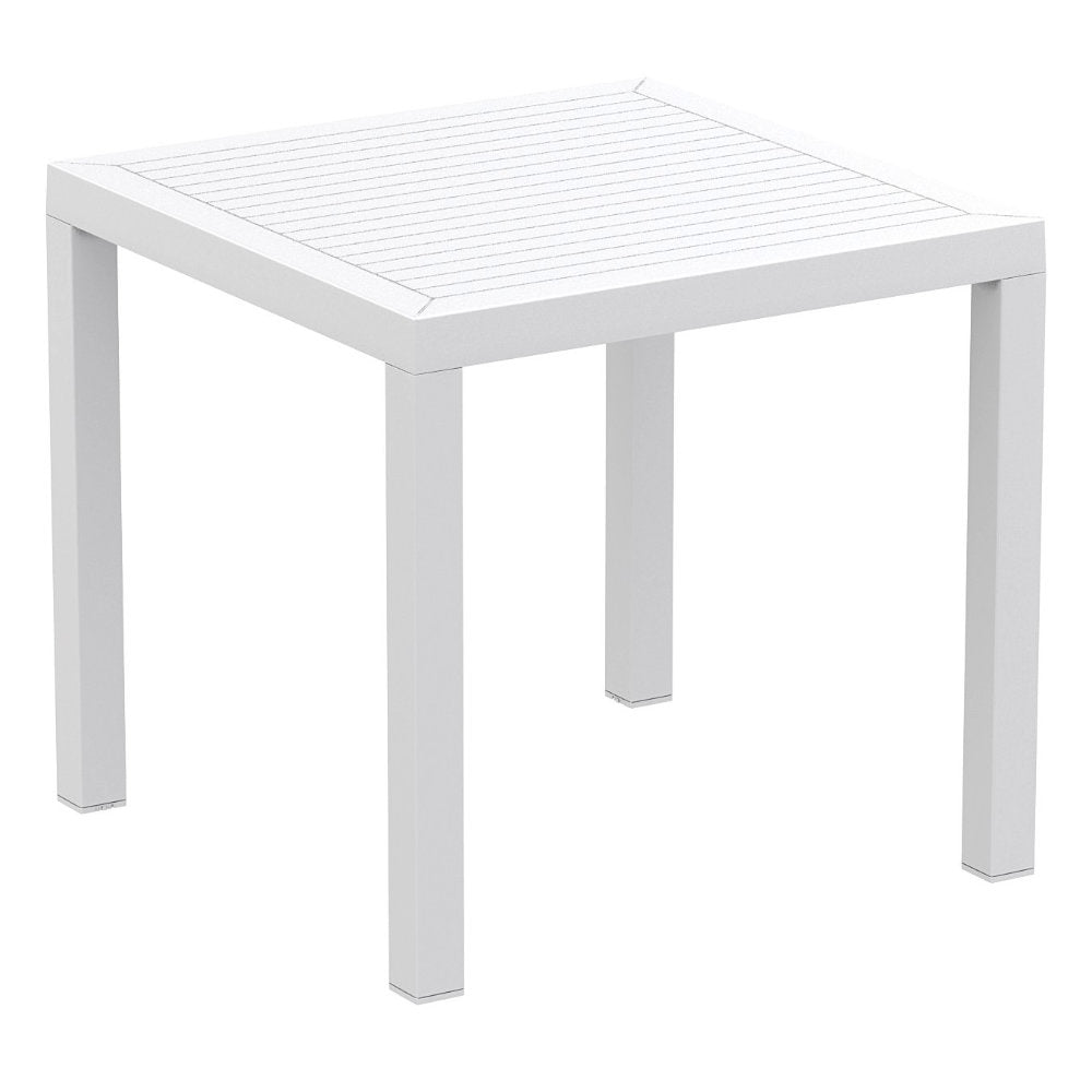 Compamia Air Mix Square Dining Set with White Table and 4 Taupe/Orange/Red/Tropical Geen/Yellow Chairs