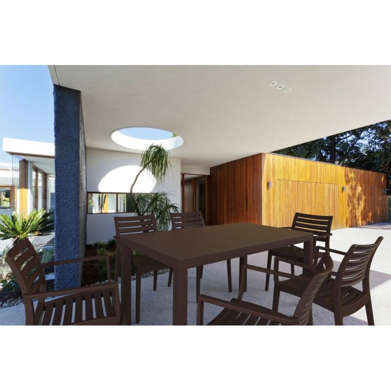 Compamia Artemis Resin Rectangle Dining Set with 6 Arm Chairs