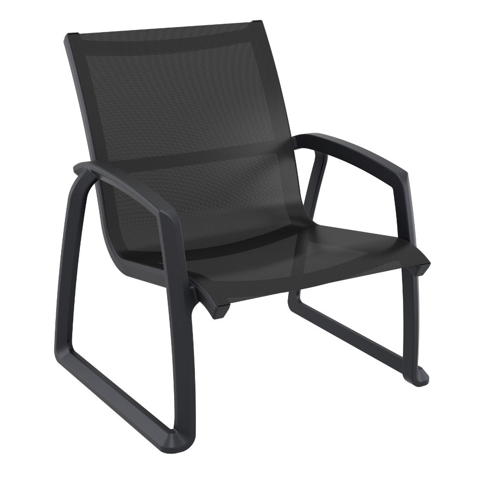 Compamia Pacific Club Arm Chair in Black/Dark Gray/Taupe/White Frame- Set of two