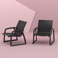Compamia Pacific Club Arm Chair in Black/Dark Gray/Taupe/White Frame- Set of two