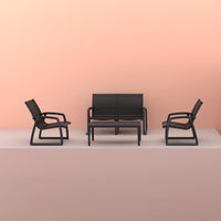 Compamia Pacific Club Arm Chair in Black/Dark Gray/Taupe/White Frame- Set of two