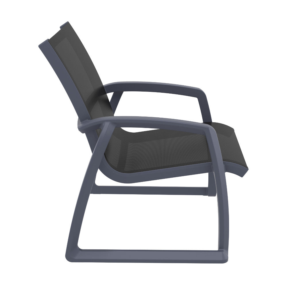 Compamia Pacific Club Arm Chair in Black/Dark Gray/Taupe/White Frame- Set of two