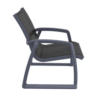 Compamia Pacific Club Arm Chair in Black/Dark Gray/Taupe/White Frame- Set of two