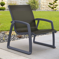 Compamia Pacific Club Arm Chair in Black/Dark Gray/Taupe/White Frame- Set of two