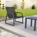Compamia Pacific Club Arm Chair in Black/Dark Gray/Taupe/White Frame- Set of two