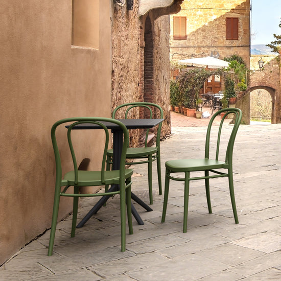 Compamia Victor Resin Outdoor Chair Black/Dark Gray/Taupe/Olive Green/White - Set of 2