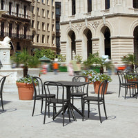 Compamia Victor Patio Dining Set with 4 Chairs in Black/Dark Gray/Taupe/Olive Green/White