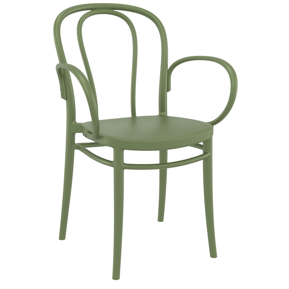 Compamia Victor XL Resin Outdoor Chair Black/Dark Gray/Taupe/Olive Green/White - Set of 2