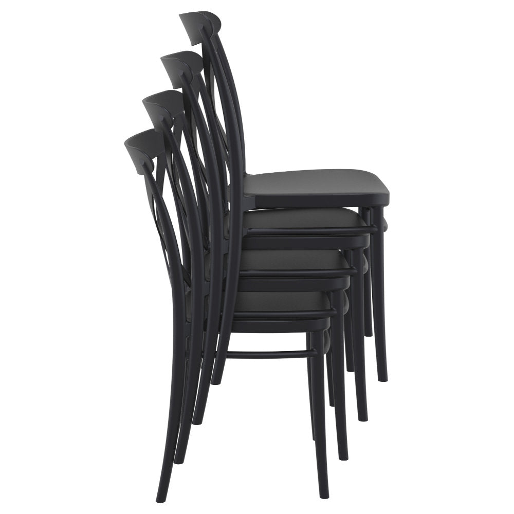 Compamia Cross Resin Outdoor Chair Black/Dark Gray/Taupe/Olive Green/White - Set of 2