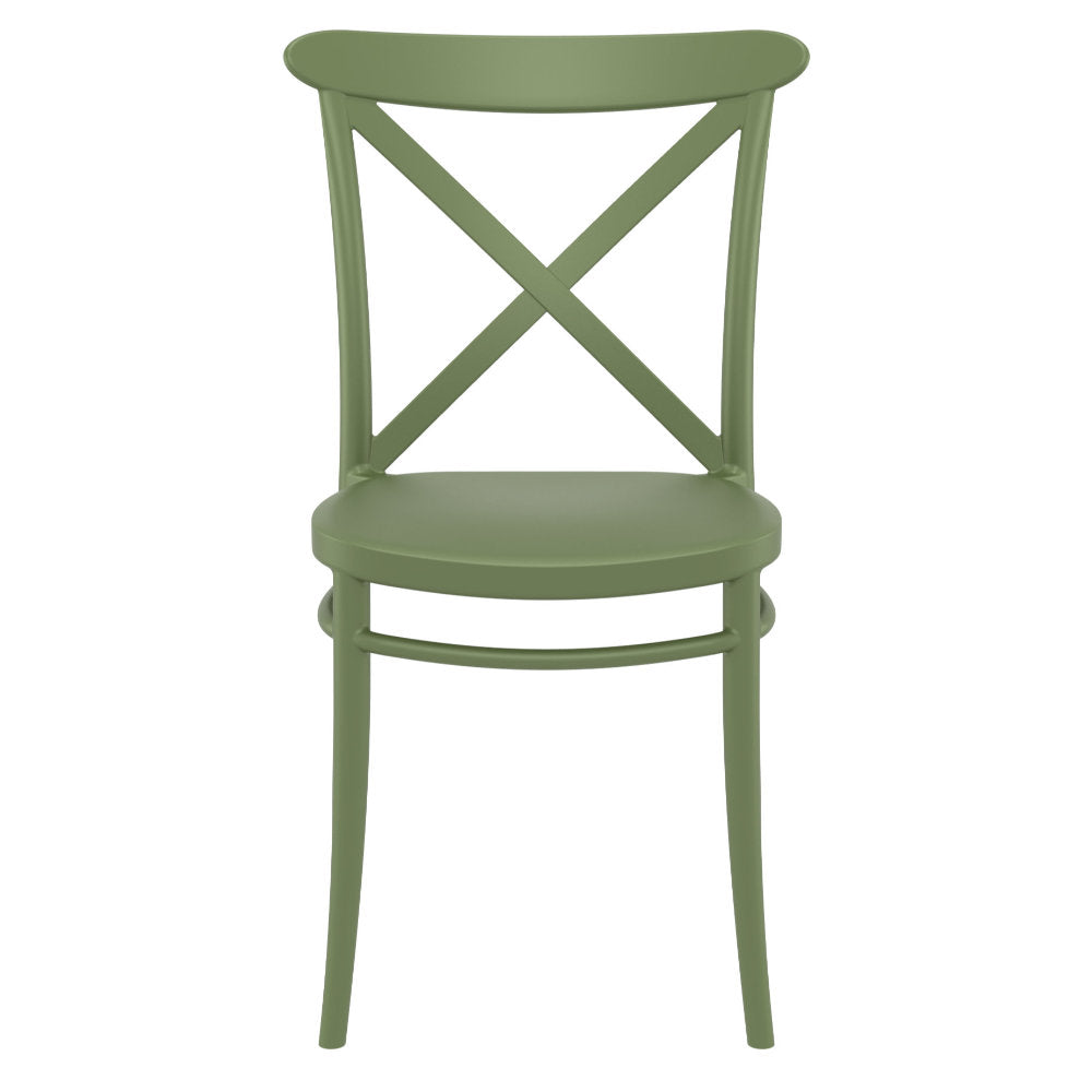 Compamia Cross Resin Outdoor Chair Black/Dark Gray/Taupe/Olive Green/White - Set of 2
