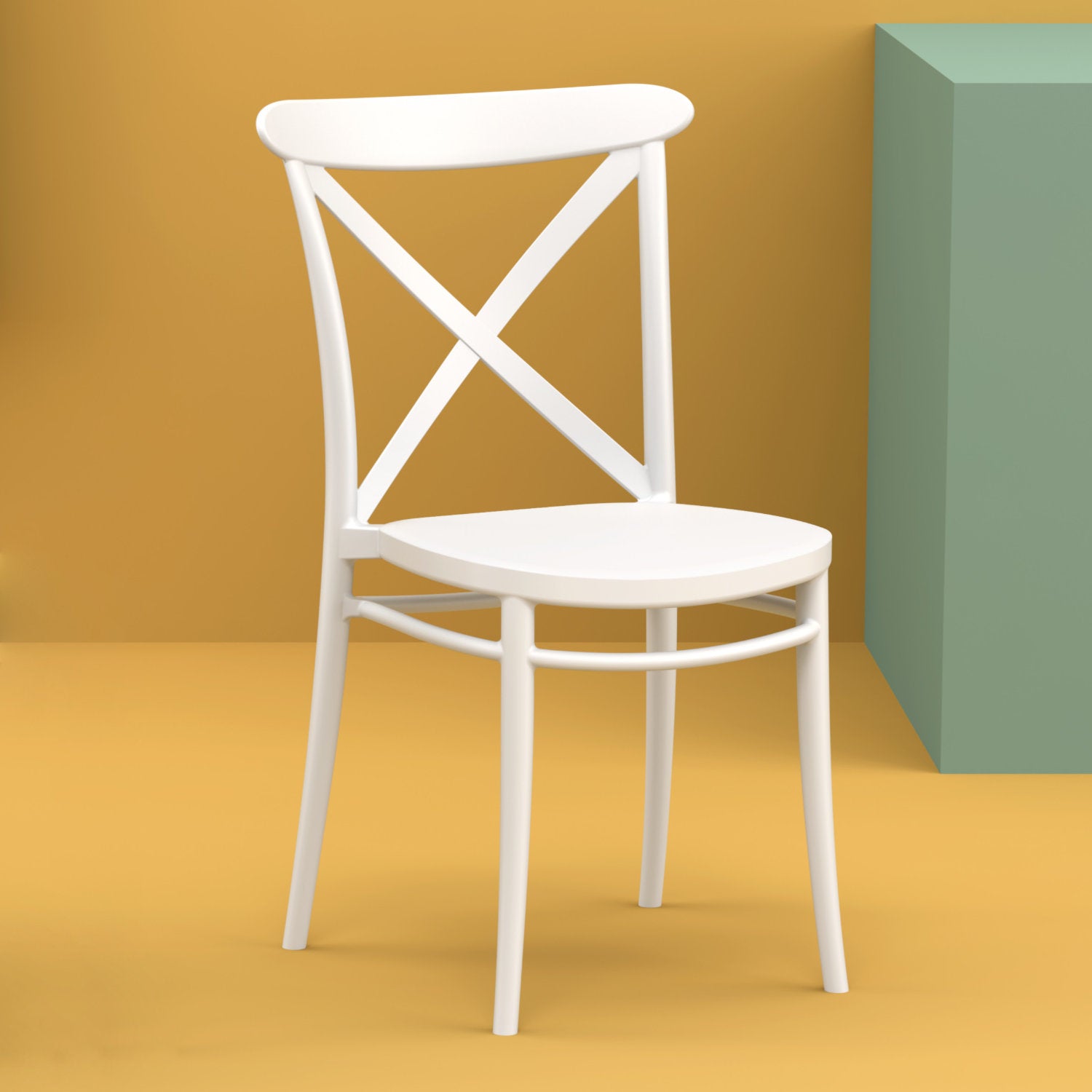 Compamia Cross Resin Outdoor Chair Black/Dark Gray/Taupe/Olive Green/White - Set of 2