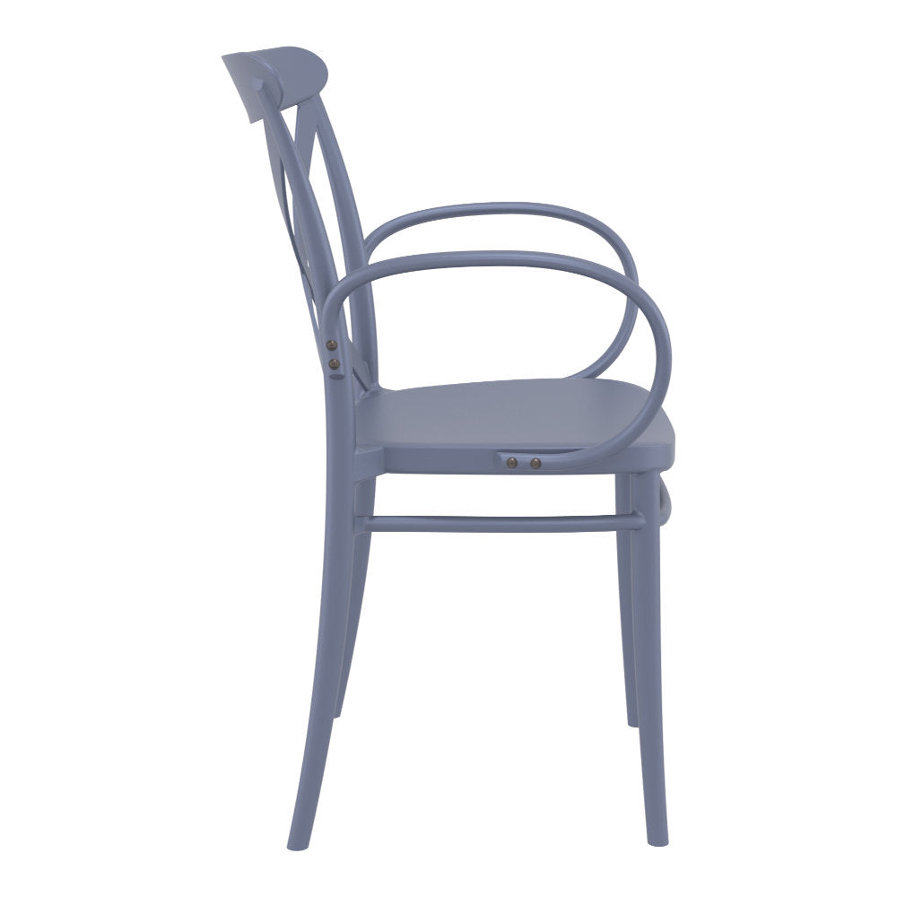Compamia Cross XL Resin Outdoor Chair Black/Dark Gray/Taupe/Olive Green/White - Set of 2