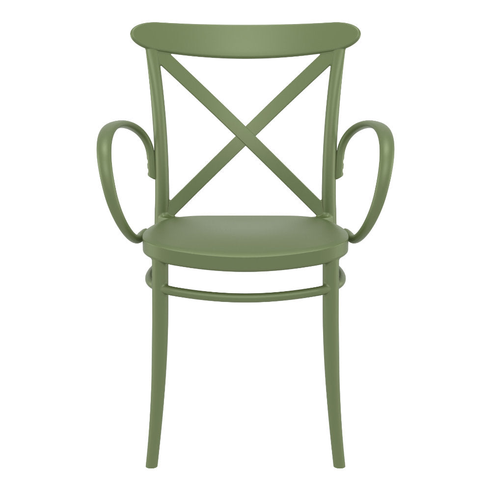 Compamia Cross XL Resin Outdoor Chair Black/Dark Gray/Taupe/Olive Green/White - Set of 2