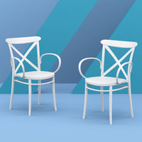 Compamia Cross XL Resin Outdoor Chair Black/Dark Gray/Taupe/Olive Green/White - Set of 2