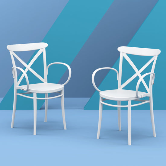 Compamia Cross XL Resin Outdoor Chair Black/Dark Gray/Taupe/Olive Green/White - Set of 2