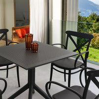 Compamia Cross XL Patio Dining Set with 4 Chairs Black/Dark Gray/Taupe/White/Olive Green