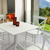 Compamia Cross XL Patio Dining Set with 4 Chairs Black/Dark Gray/Taupe/White/Olive Green