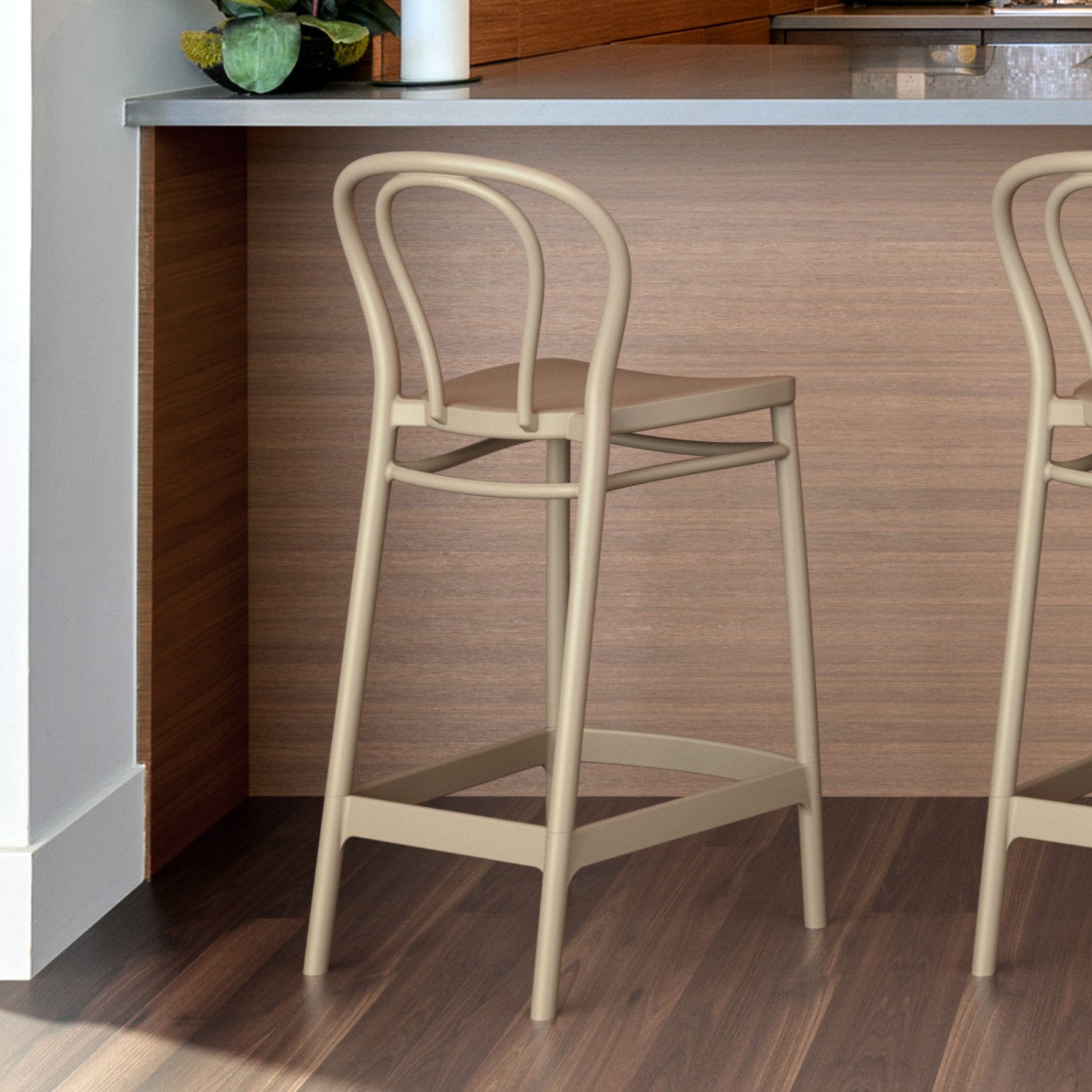 Compamia Victor Counter Stool Black/Dark Gray/Taupe/Olive Green/White - Set of 2