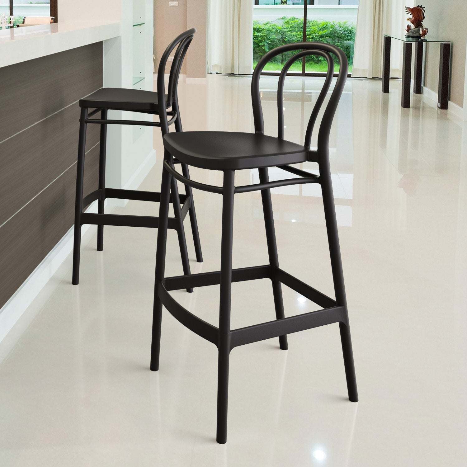 Compamia Victor Bar Stool Black/Dark Gray/Taupe/Olive Green/White - Set of 2