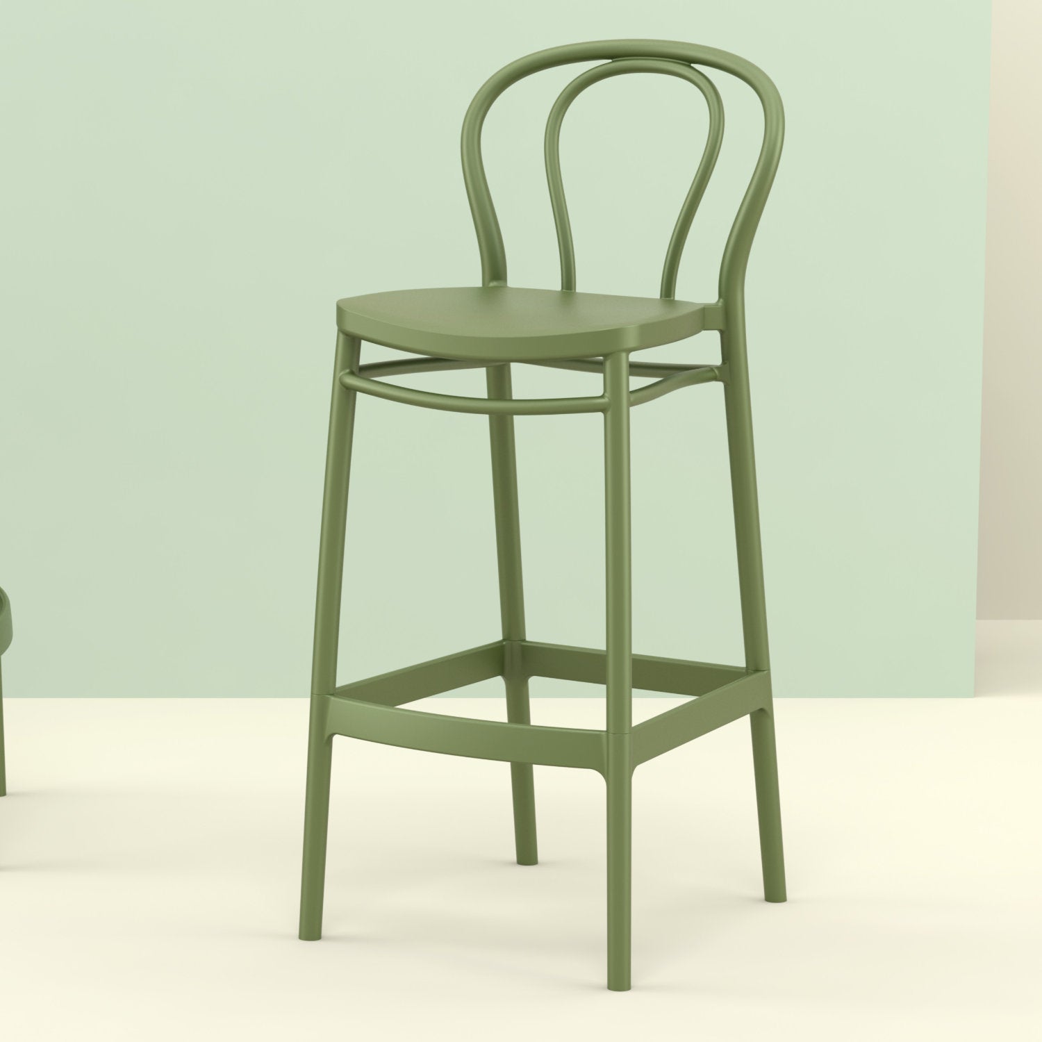 Compamia Victor Bar Stool Black/Dark Gray/Taupe/Olive Green/White - Set of 2