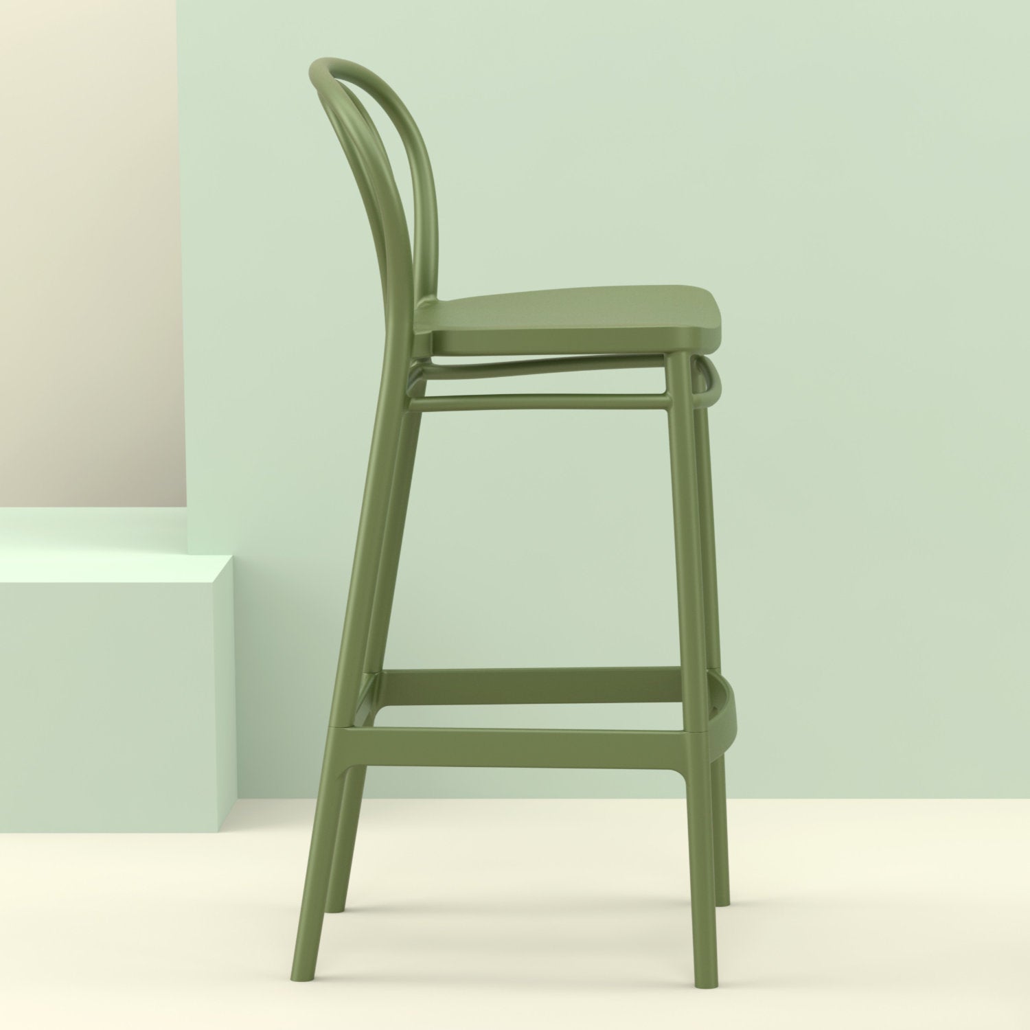 Compamia Victor Bar Stool Black/Dark Gray/Taupe/Olive Green/White - Set of 2