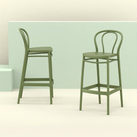 Compamia Victor Bar Stool Black/Dark Gray/Taupe/Olive Green/White - Set of 2