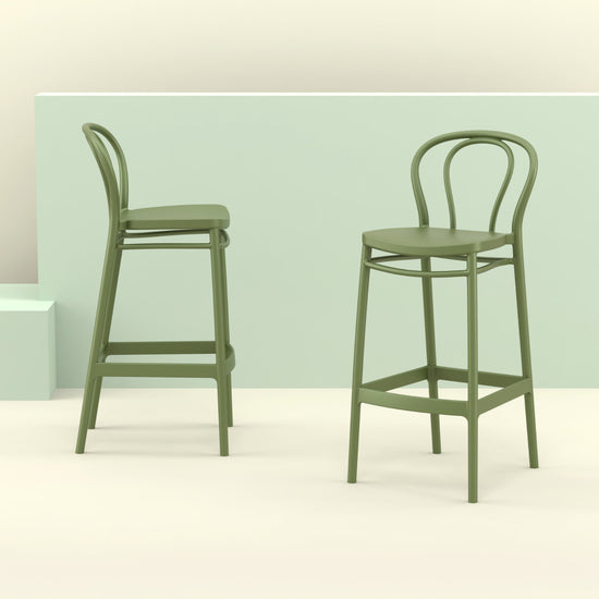Compamia Victor Bar Stool Black/Dark Gray/Taupe/Olive Green/White - Set of 2