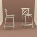 Compamia Cross Counter Stool Black/Dark Gray/Taupe/Olive Green/White - Set of 2