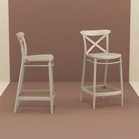 Compamia Cross Counter Stool Black/Dark Gray/Taupe/Olive Green/White - Set of 2
