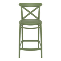 Compamia Cross Counter Stool Black/Dark Gray/Taupe/Olive Green/White - Set of 2