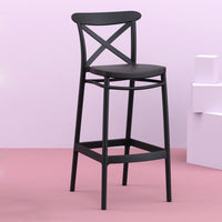 Compamia Cross Bar Stool Black/Dark Gray/Taupe/Olive Green/White - Set of 2