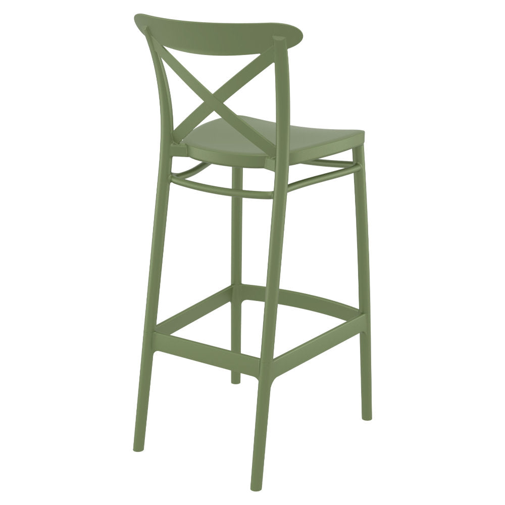 Compamia Cross Bar Stool Black/Dark Gray/Taupe/Olive Green/White - Set of 2