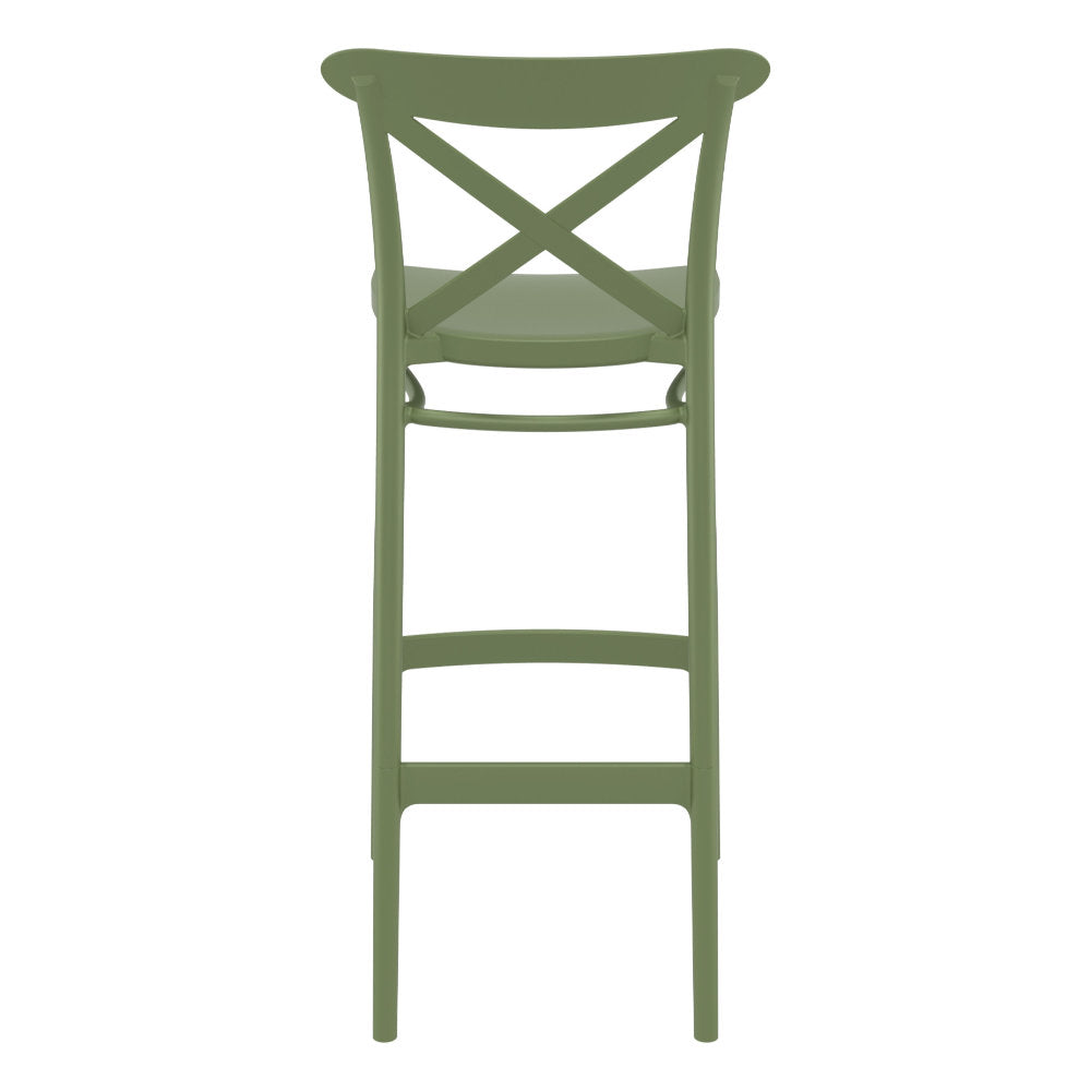 Compamia Cross Bar Stool Black/Dark Gray/Taupe/Olive Green/White - Set of 2