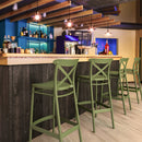 Compamia Cross Bar Stool Black/Dark Gray/Taupe/Olive Green/White - Set of 2