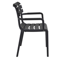 Compamia Paris Resin Outdoor Arm Chair In Black/Dark Gray/Taupe/Marsala/Olive Green/White - Set of 2
