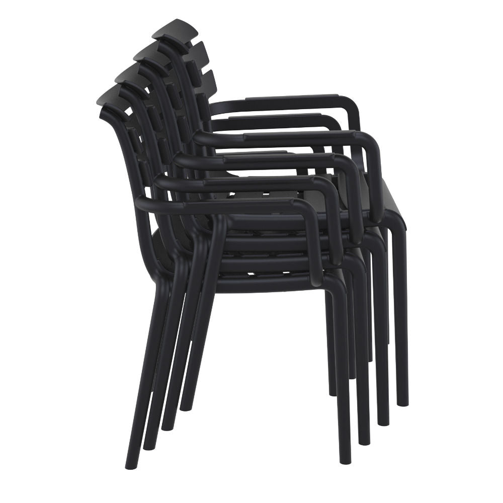 Compamia Paris Resin Outdoor Arm Chair In Black/Dark Gray/Taupe/Marsala/Olive Green/White - Set of 2