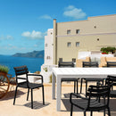 Compamia Paris Resin Outdoor Arm Chair In Black/Dark Gray/Taupe/Marsala/Olive Green/White - Set of 2