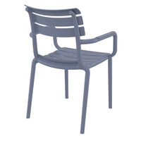 Compamia Paris Resin Outdoor Arm Chair In Black/Dark Gray/Taupe/Marsala/Olive Green/White - Set of 2