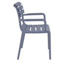Compamia Paris Resin Outdoor Arm Chair In Black/Dark Gray/Taupe/Marsala/Olive Green/White - Set of 2