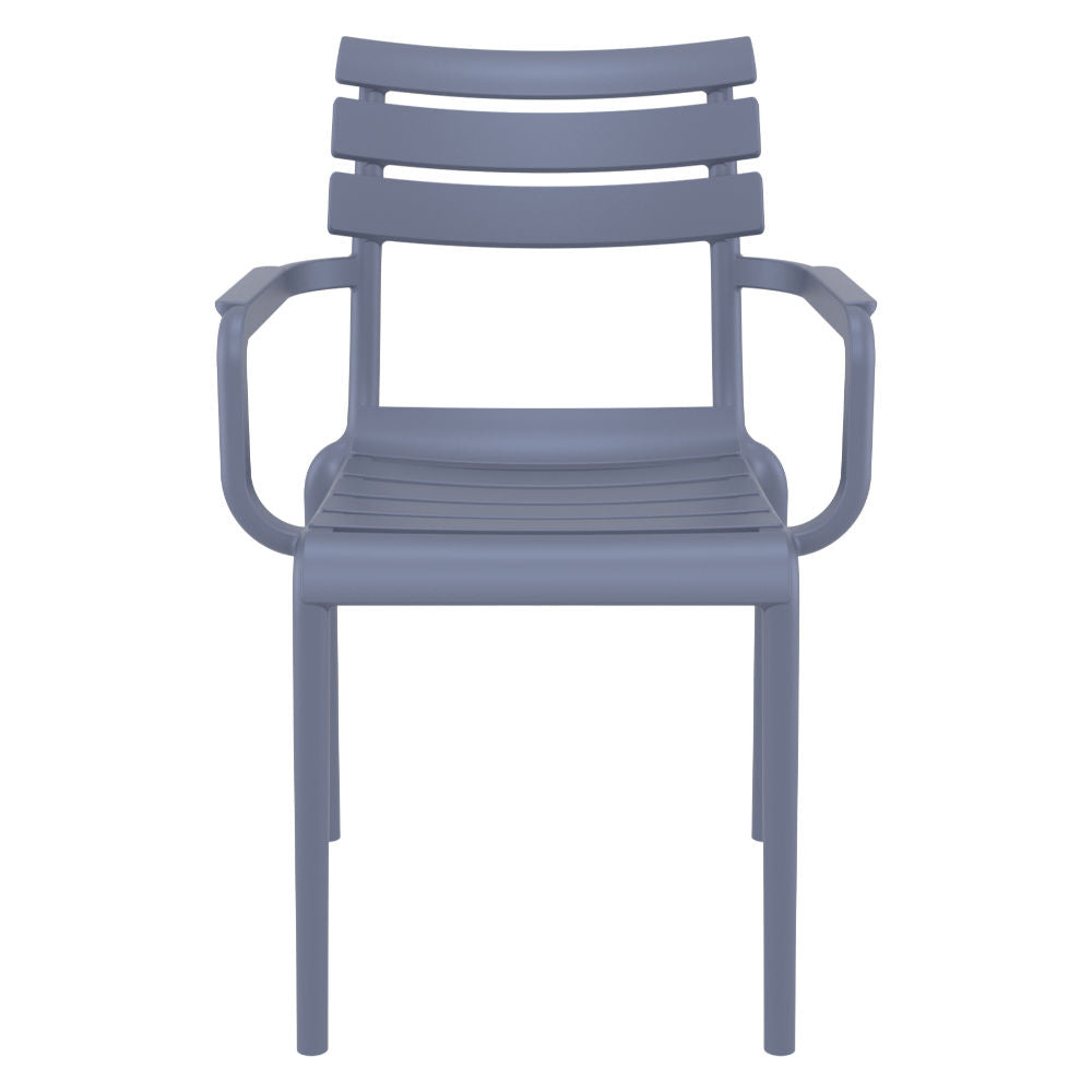 Compamia Paris Resin Outdoor Arm Chair In Black/Dark Gray/Taupe/Marsala/Olive Green/White - Set of 2