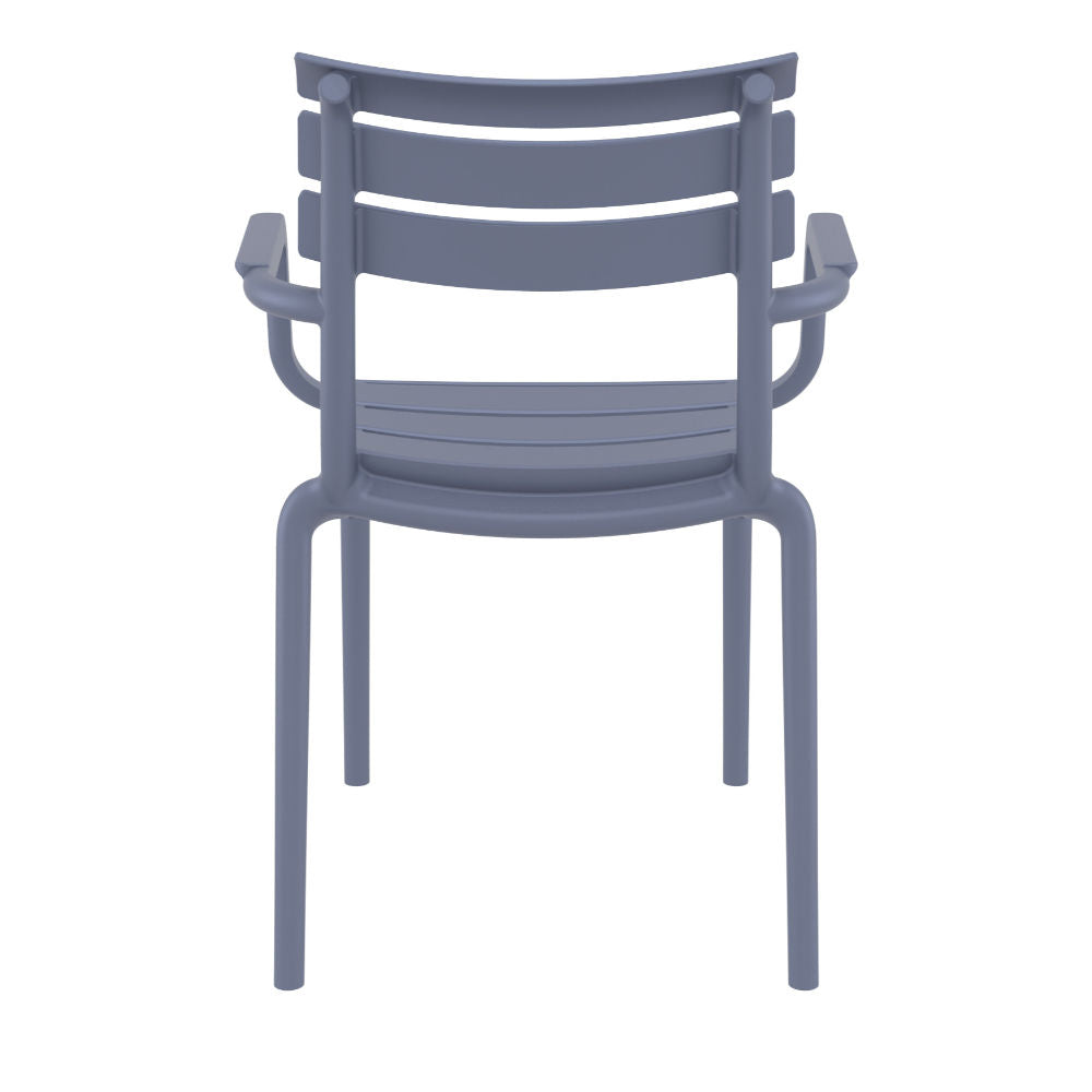 Compamia Paris Resin Outdoor Arm Chair In Black/Dark Gray/Taupe/Marsala/Olive Green/White - Set of 2