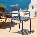 Compamia Paris Resin Outdoor Arm Chair In Black/Dark Gray/Taupe/Marsala/Olive Green/White - Set of 2