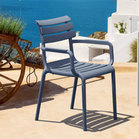Compamia Paris Resin Outdoor Arm Chair In Black/Dark Gray/Taupe/Marsala/Olive Green/White - Set of 2