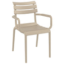 Compamia Paris Resin Outdoor Arm Chair In Black/Dark Gray/Taupe/Marsala/Olive Green/White - Set of 2