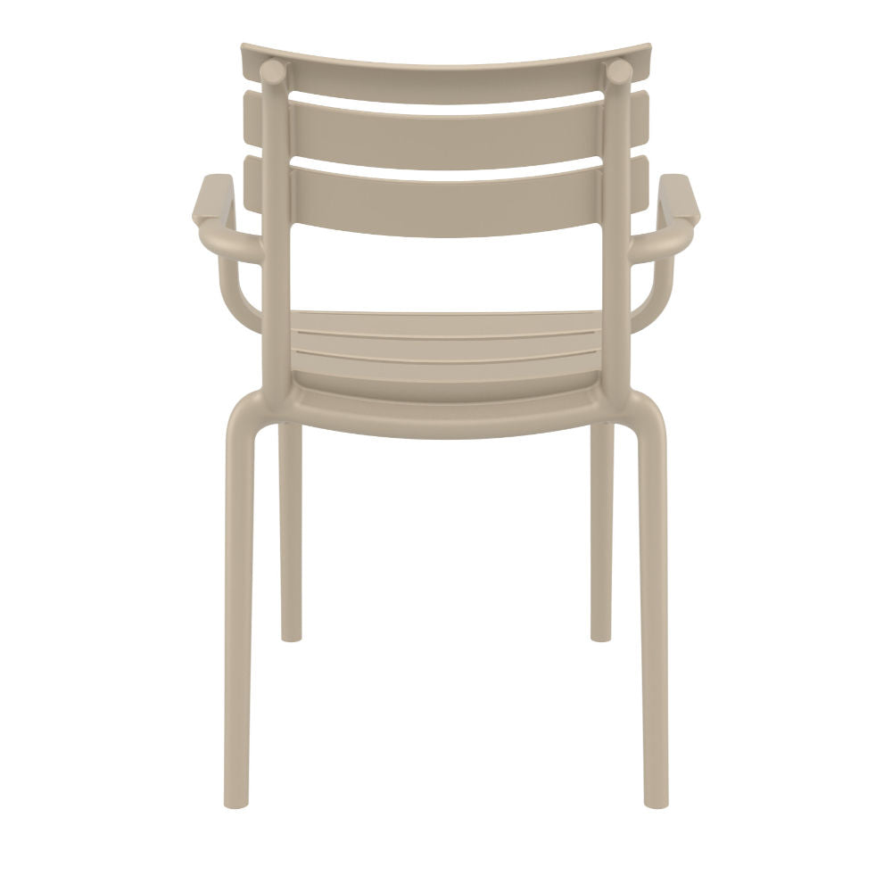 Compamia Paris Resin Outdoor Arm Chair In Black/Dark Gray/Taupe/Marsala/Olive Green/White - Set of 2