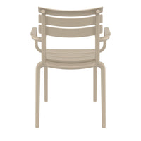 Compamia Paris Resin Outdoor Arm Chair In Black/Dark Gray/Taupe/Marsala/Olive Green/White - Set of 2