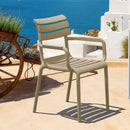 Compamia Paris Resin Outdoor Arm Chair In Black/Dark Gray/Taupe/Marsala/Olive Green/White - Set of 2